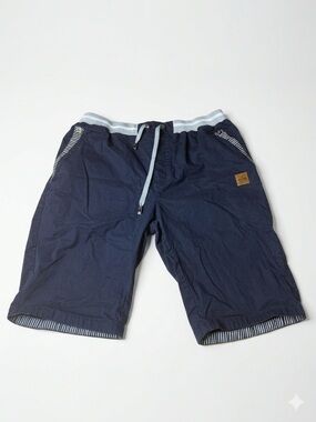 NEWS Men’s Navy Linen Blend Drawstring Shorts - Size XL